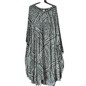 Custom Batwing Kaftan Pockets Black and White, XL